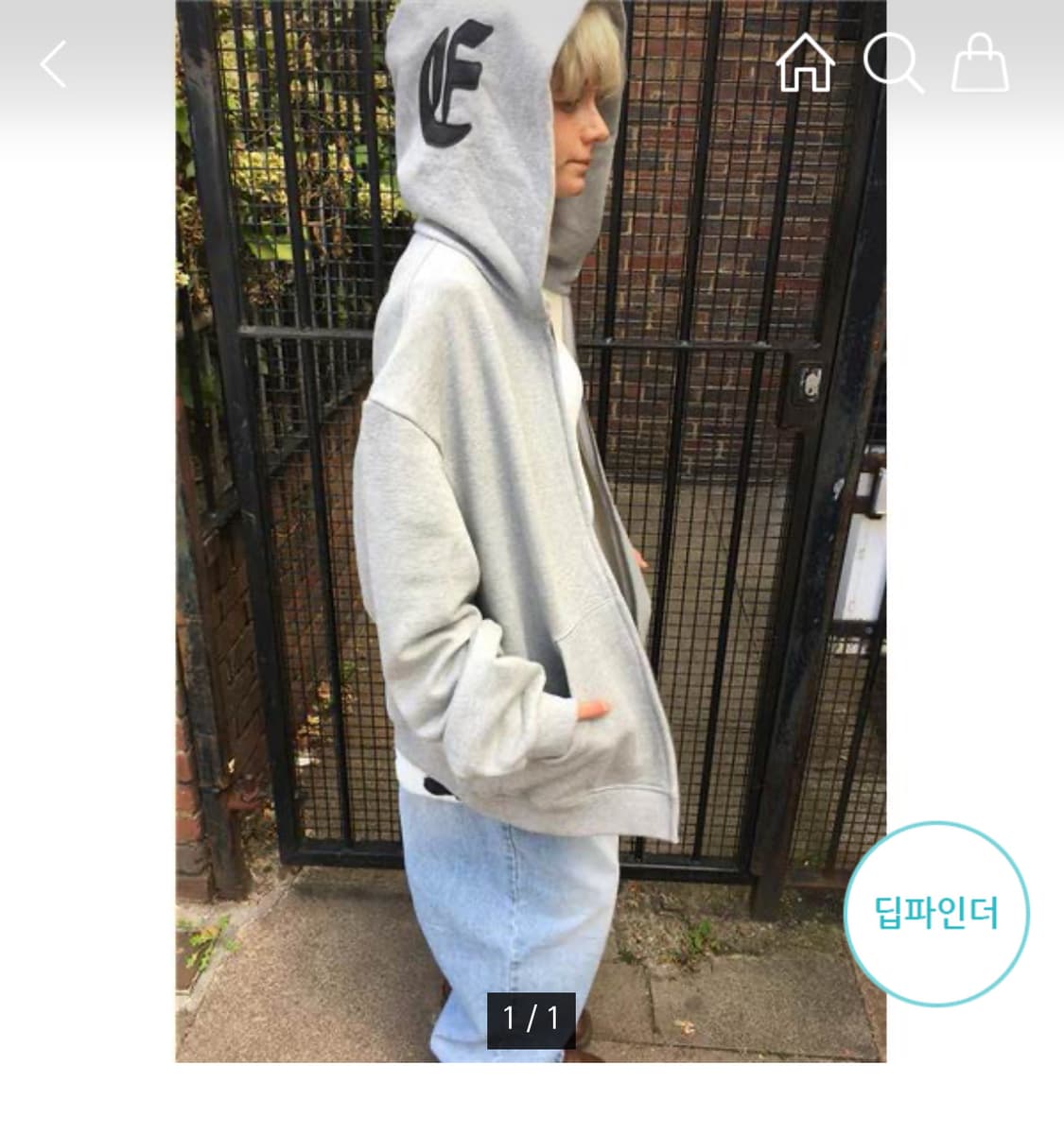 Ertr 니들 레더아플리케 후드집업 상품이미지1