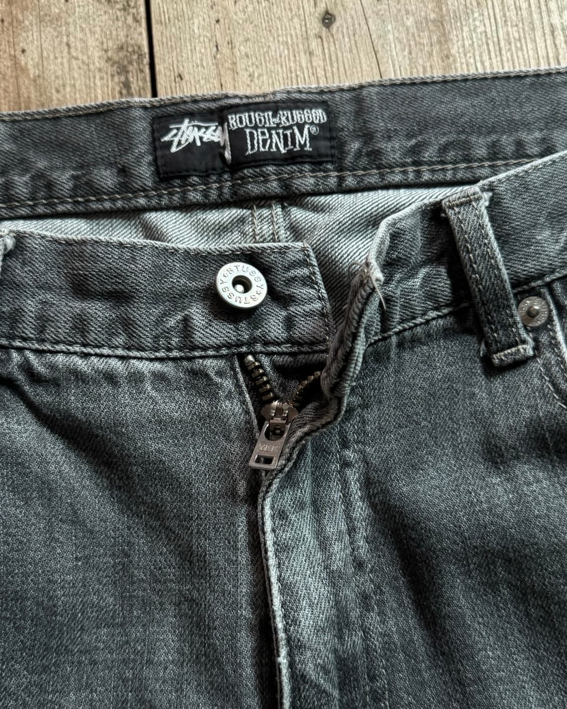 2000s 스투시 Rough & Rugged 더블에스링크 흑청 데님 팬츠 상품이미지4