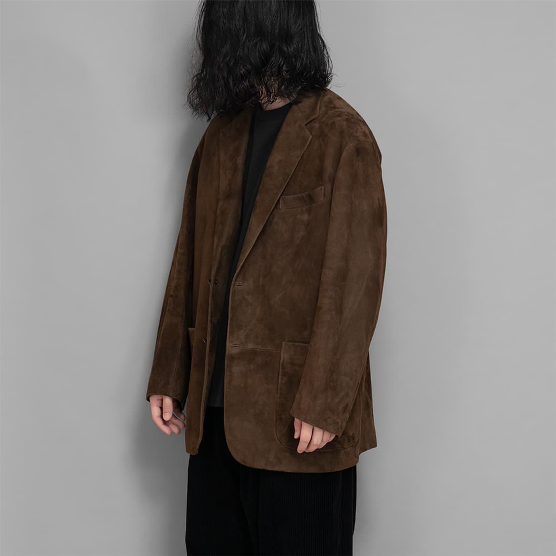 [3] 24AW 코모리 스웨이드 2B 자켓 브라운 상품이미지8