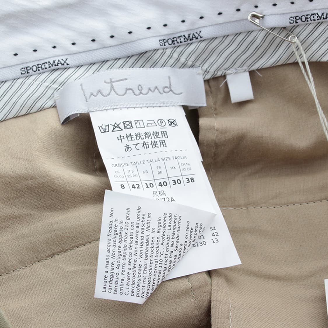 막스마라 인트렌드 카키그린 와이드 퀼로트 팬츠 66 상품이미지3