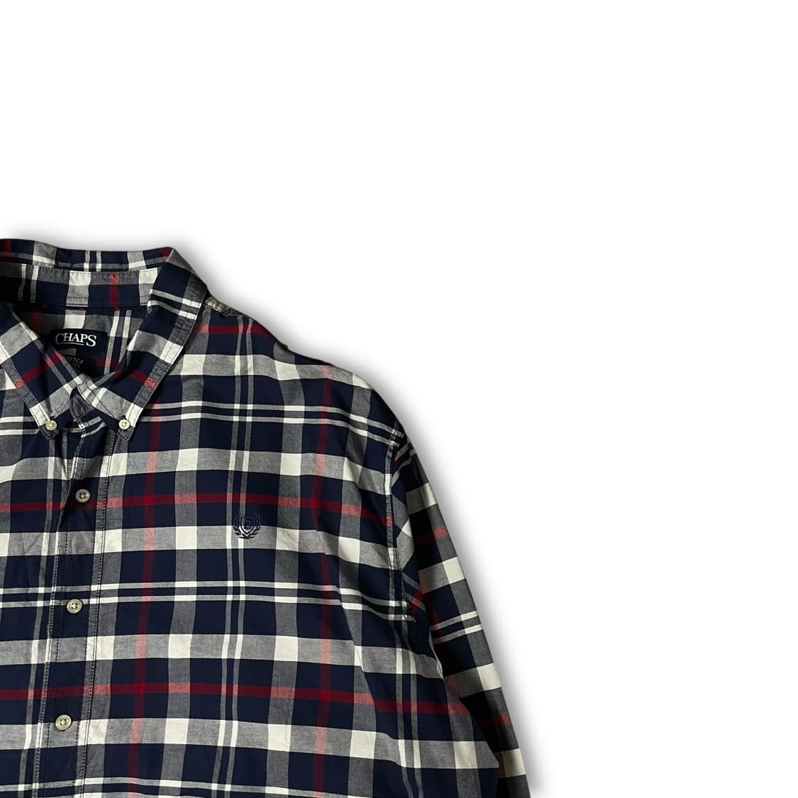 챕스 블루 화이트 레드 멀티 체크 빅사이즈 긴팔 셔츠 상품이미지2