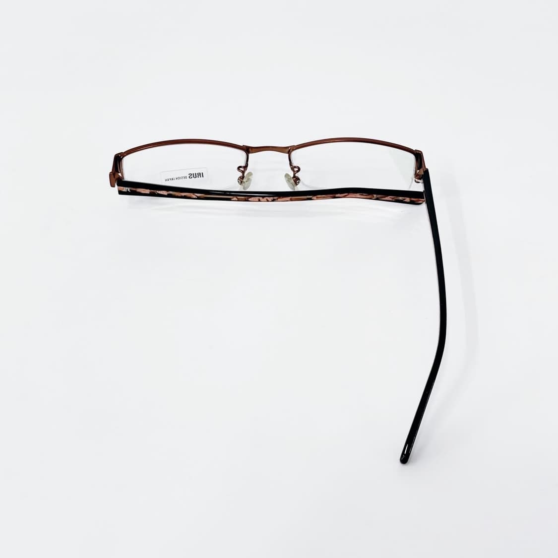 IRUS 브라운 패턴 반무테 메탈 데드스탁 빈티지안경 상품이미지3