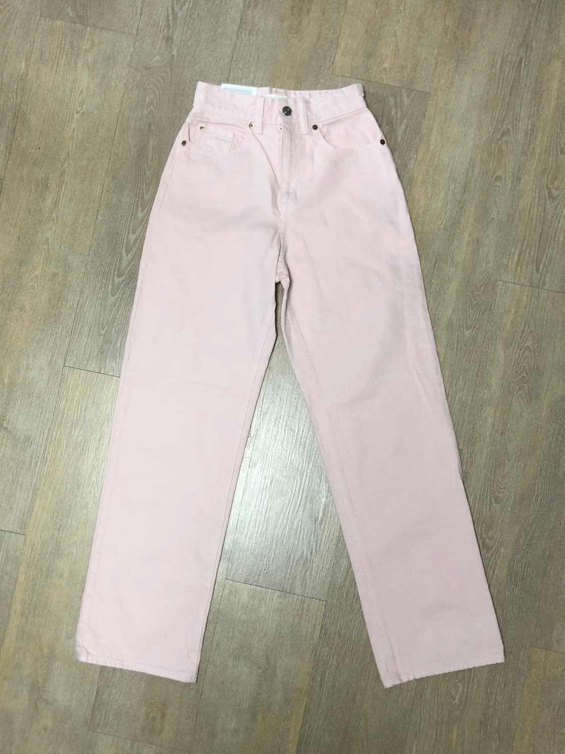 H&m 흐앤므 루즈 스트레이트 하이웨스트 팬츠 베이비핑크 연분홍 상품이미지1