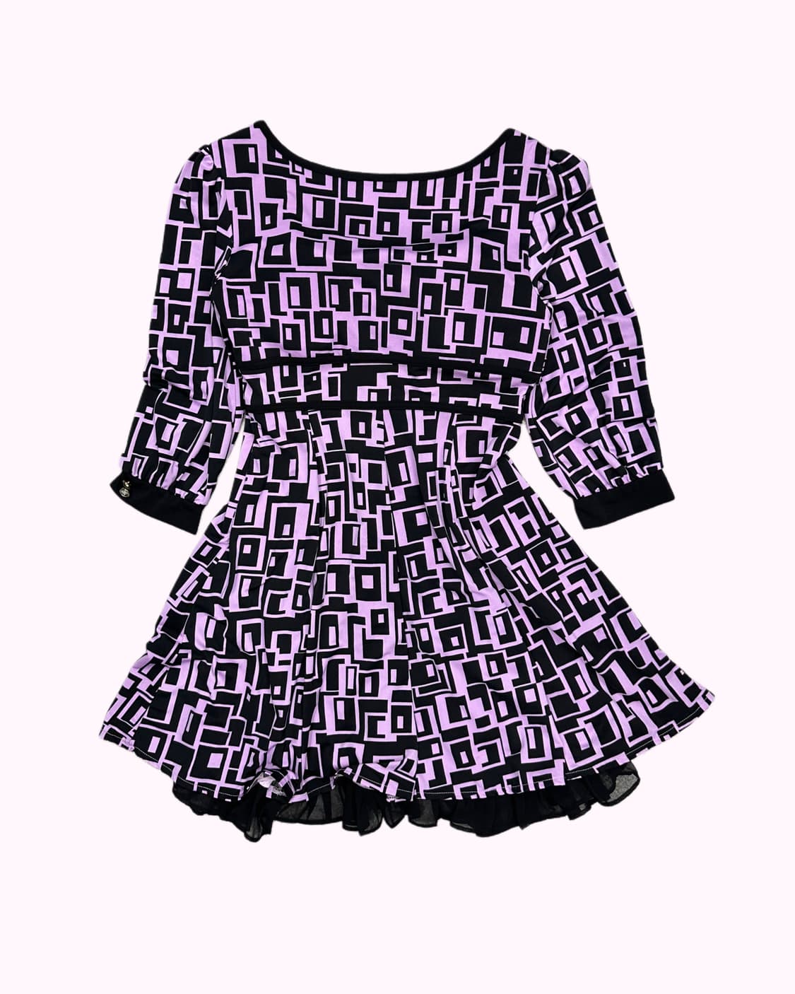 gal cubic violet pattern dress 상품이미지4