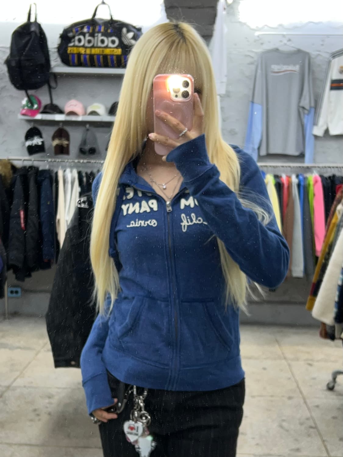 착샷O 홀리스터 블루 딱붙 후드집업 상품이미지3