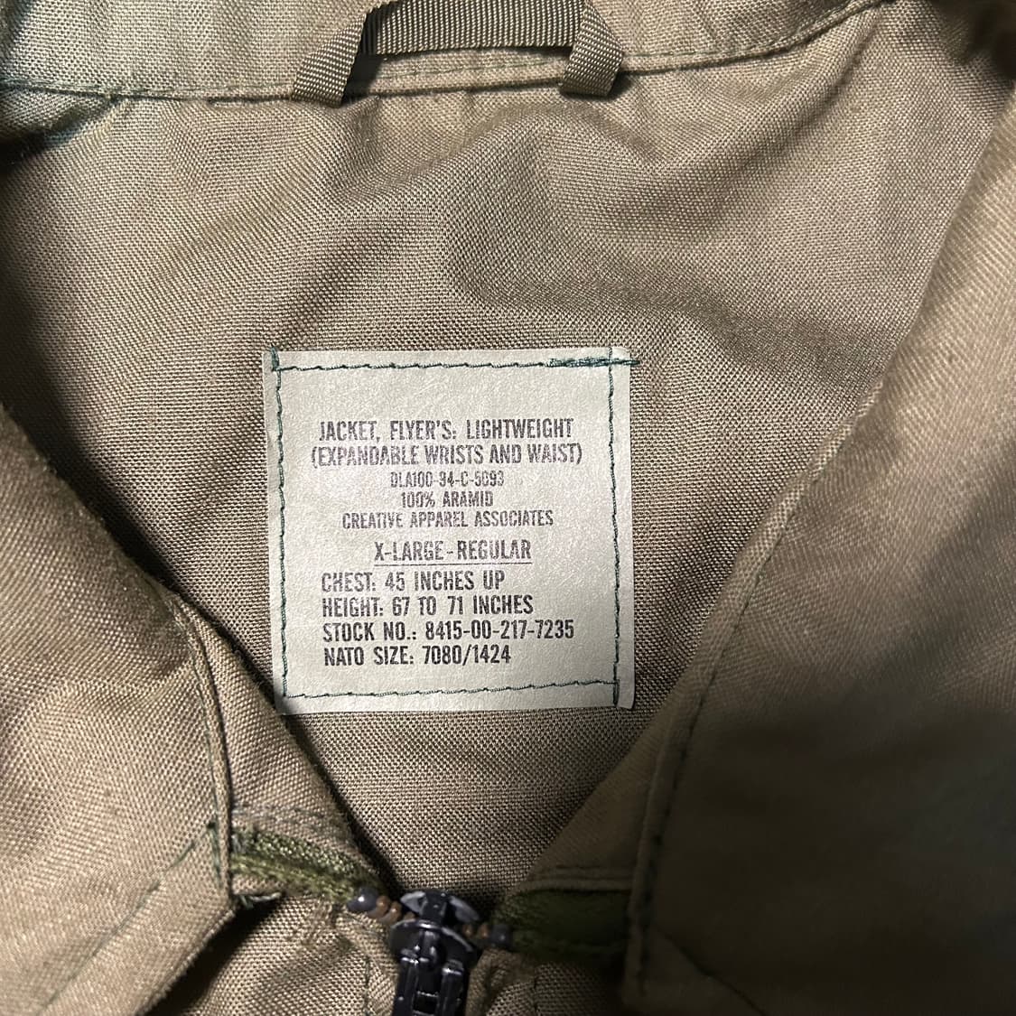 [XL] 90s usaf CWU-36P 아라미드 플라이트 자켓  상품이미지4