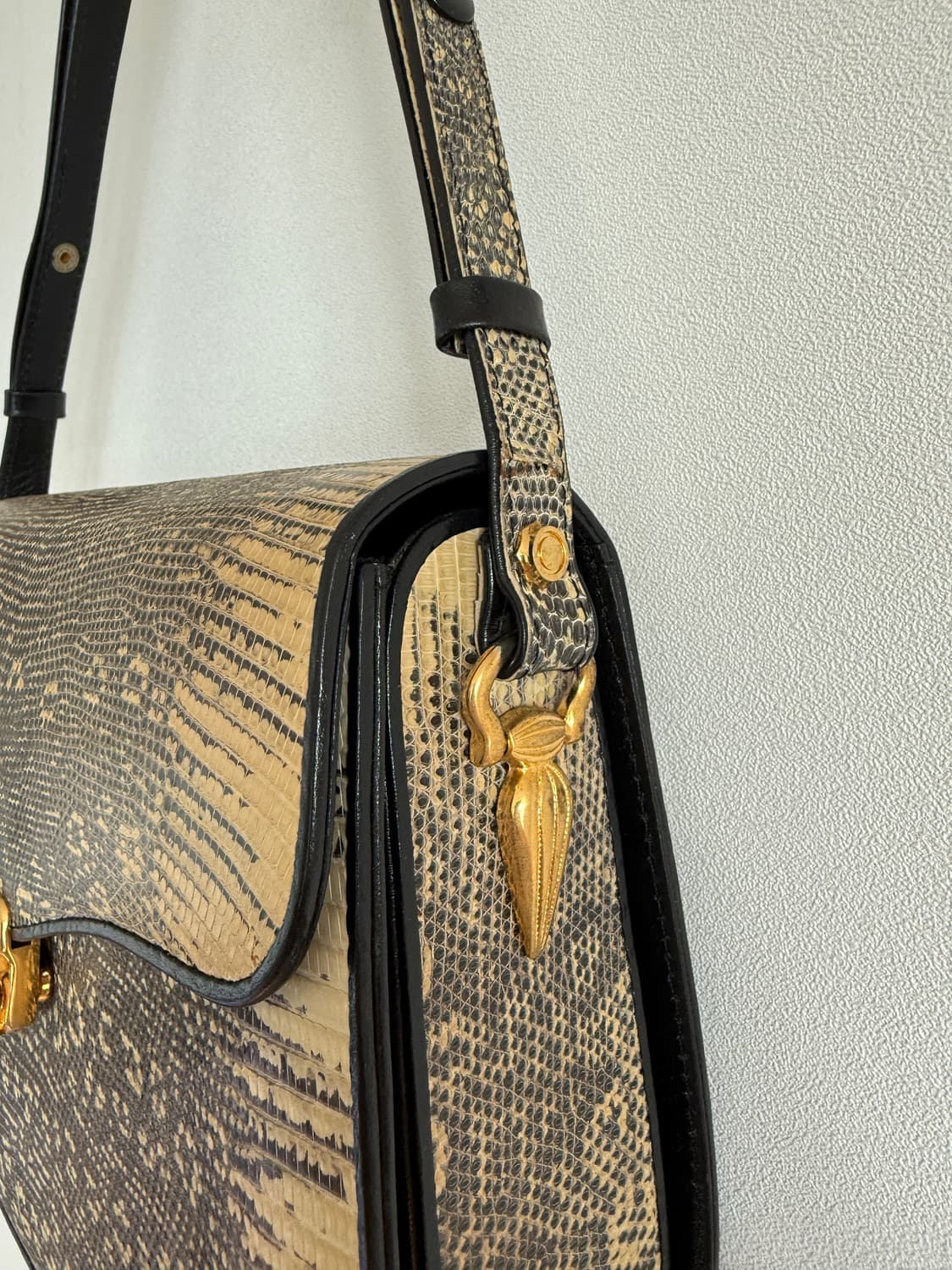 CROCO 리자드 레더 숄더백(크로스 가능) 상품이미지4