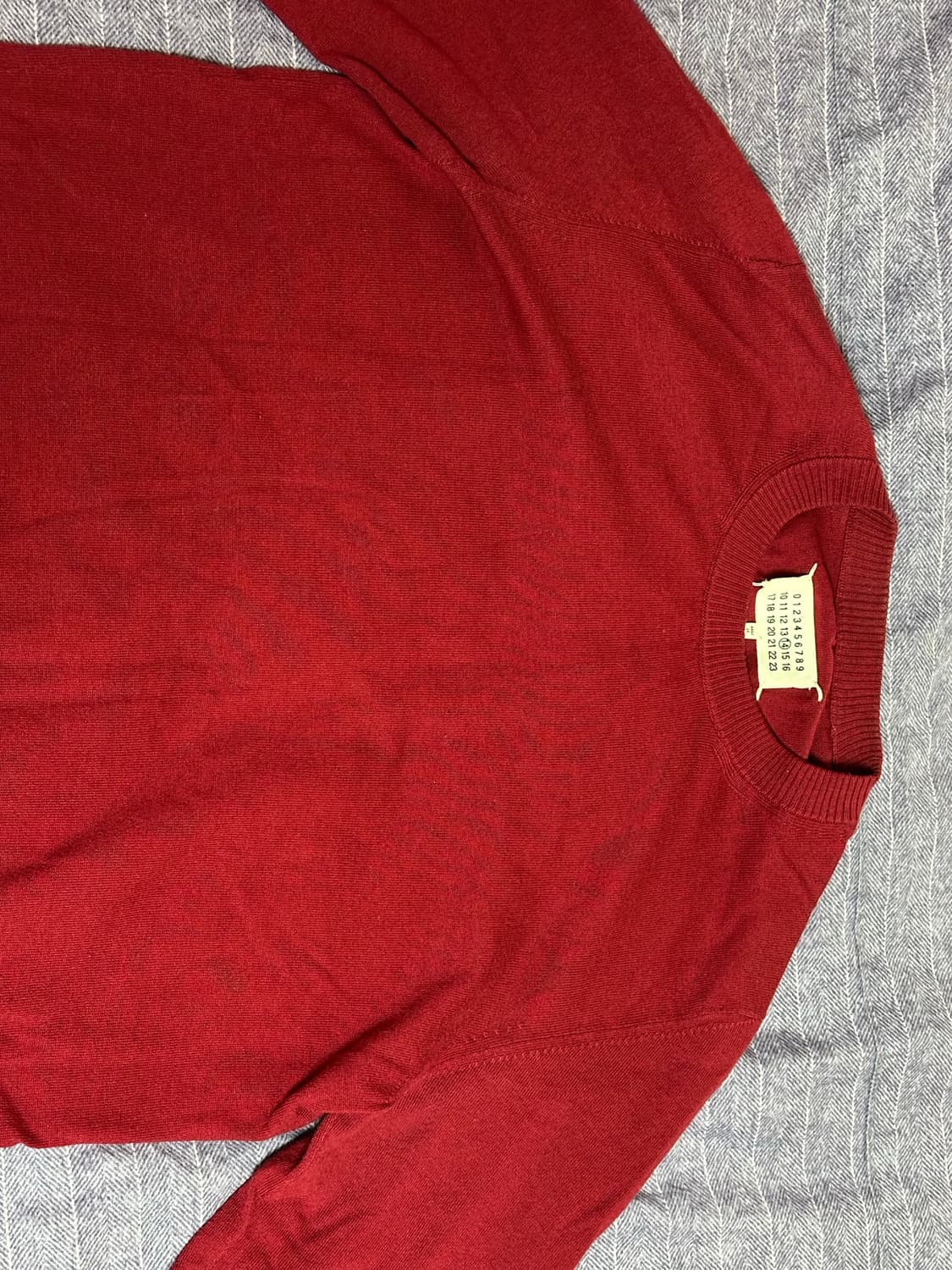 마르지엘라 버건디 앨보패치 니트 상품이미지2