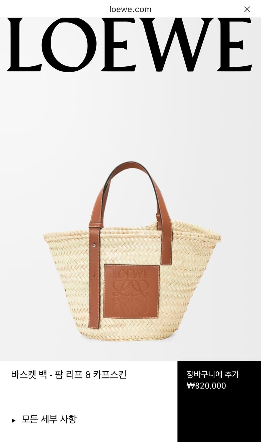 로에베 바스켓백 라피아 카프스킨  상품이미지1