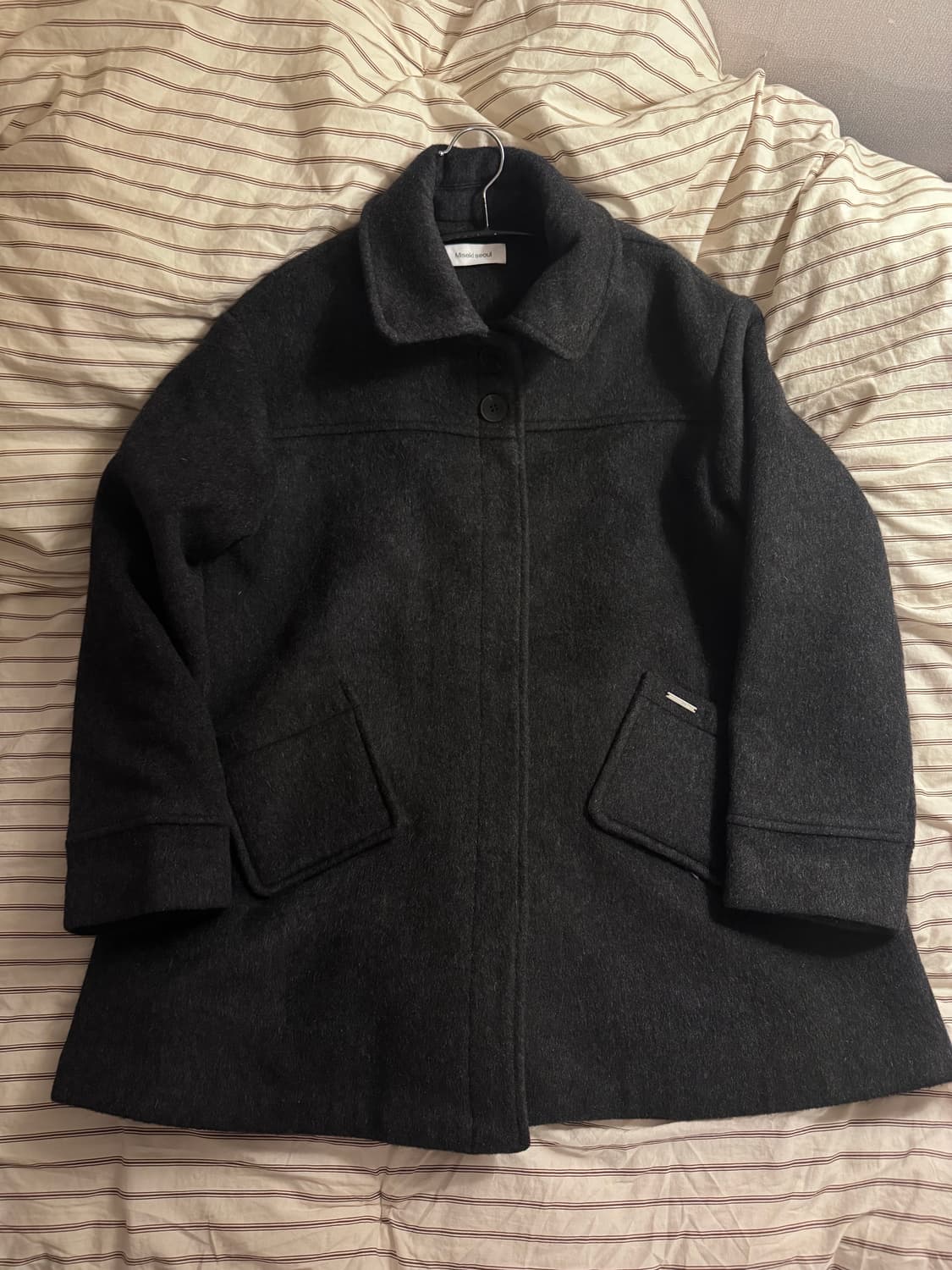 미세키 서울 하프 코트 Slate half coat CHARCOAL 상품이미지4