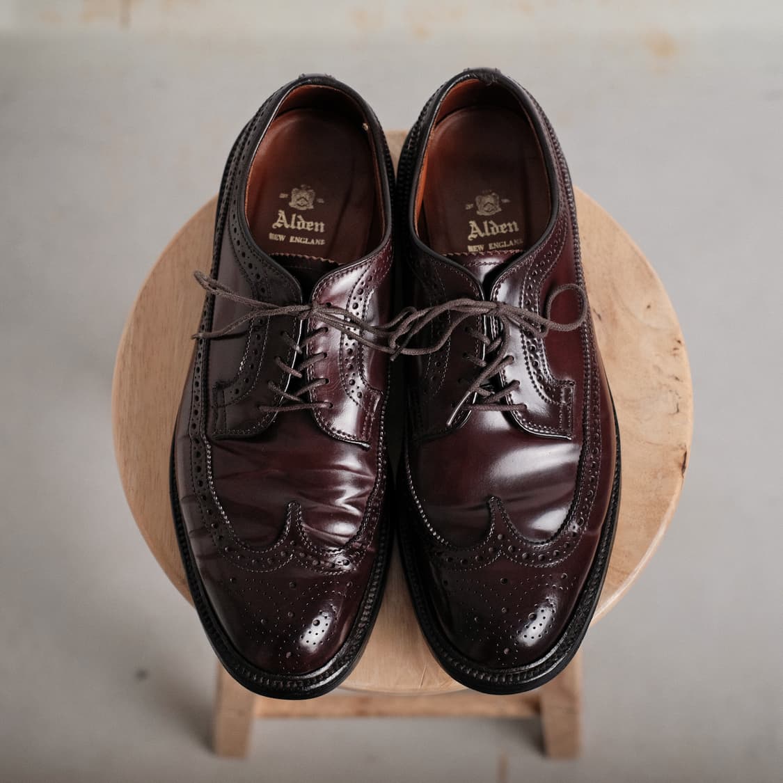 알든 975 9D(270-275)사이즈 버건디 코도반 윙팁 더비 상품이미지7