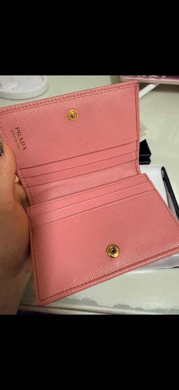 프라다 사피아노 트라이앵글 로고 반지갑 핑크 상품이미지6