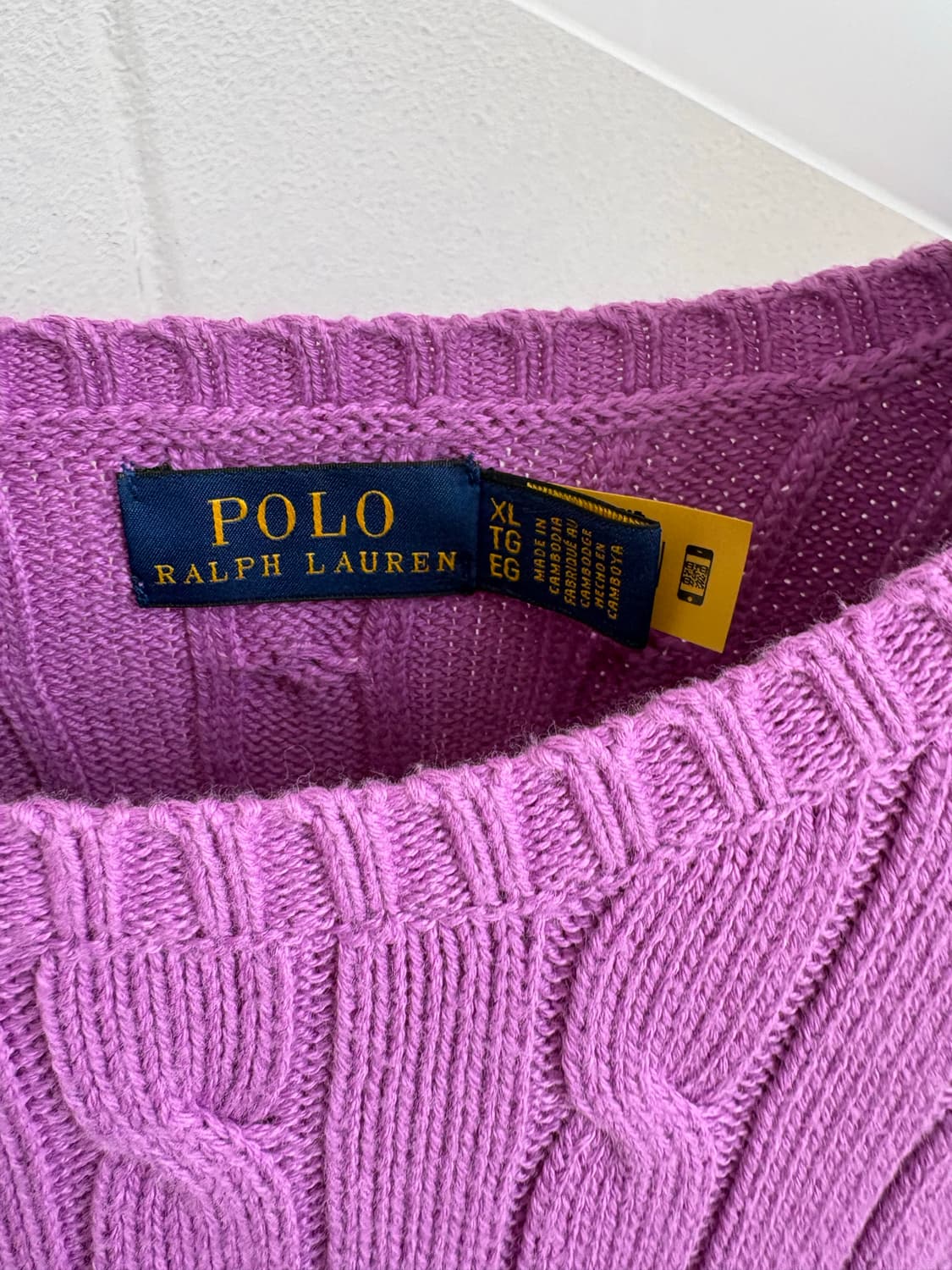 폴로 여성 꽈배기 라운드넥 니트 XL 상품이미지2