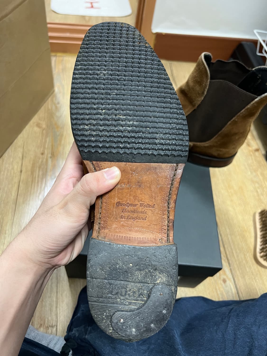 택포9) Loake 로크 미첨 스웨이드 첼시부츠 uk6.5 260 상품이미지5