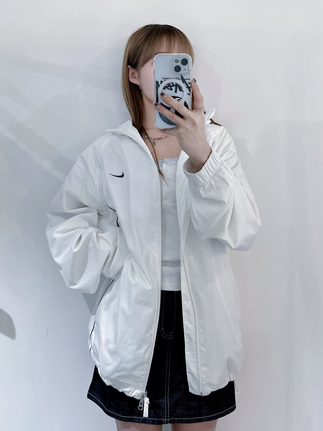 나이키 골프 화이트 투웨이 바람막이 상품이미지1