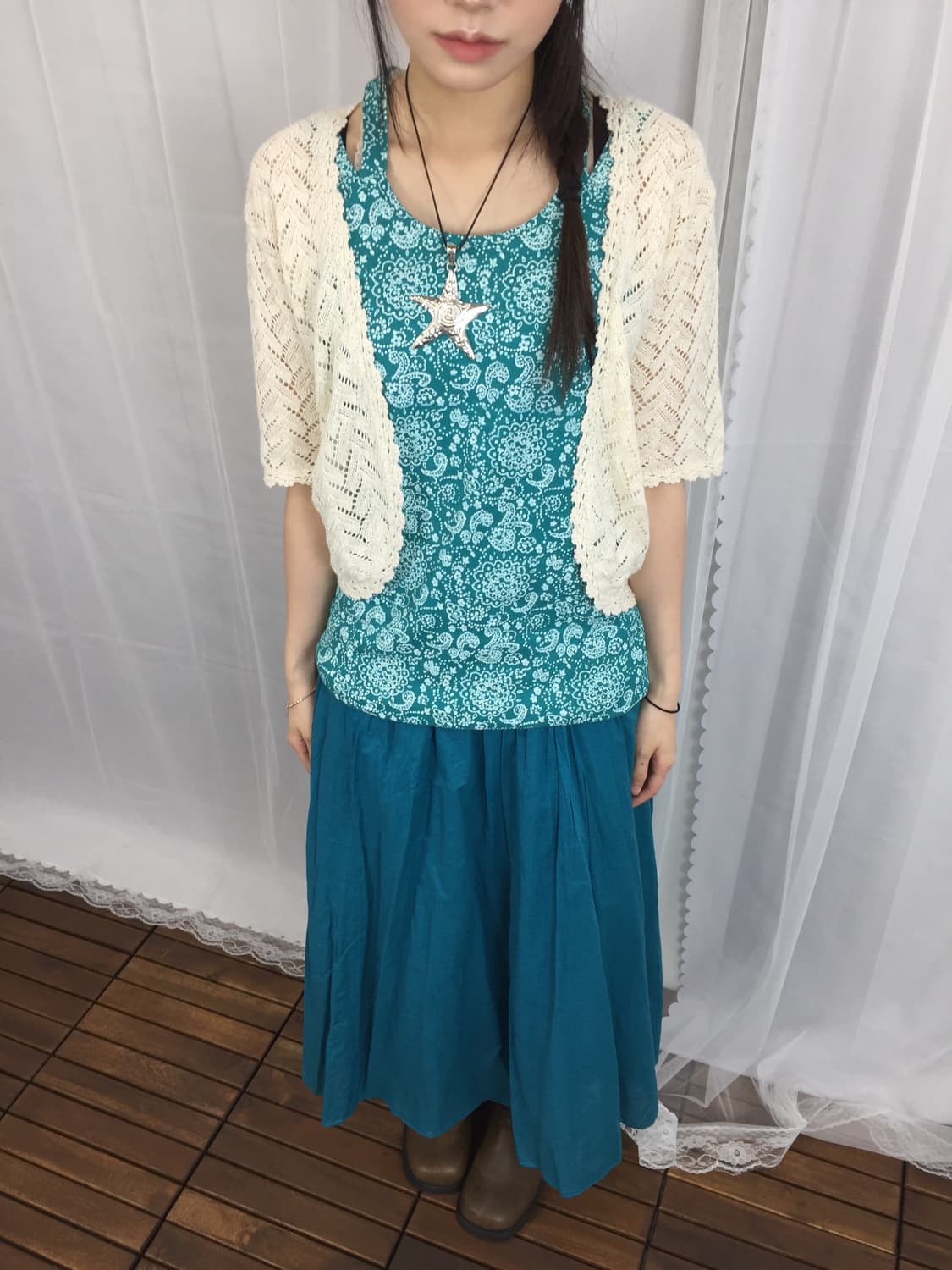 Jpn Modern Ivory Crochet Knit Bolero 상품이미지1