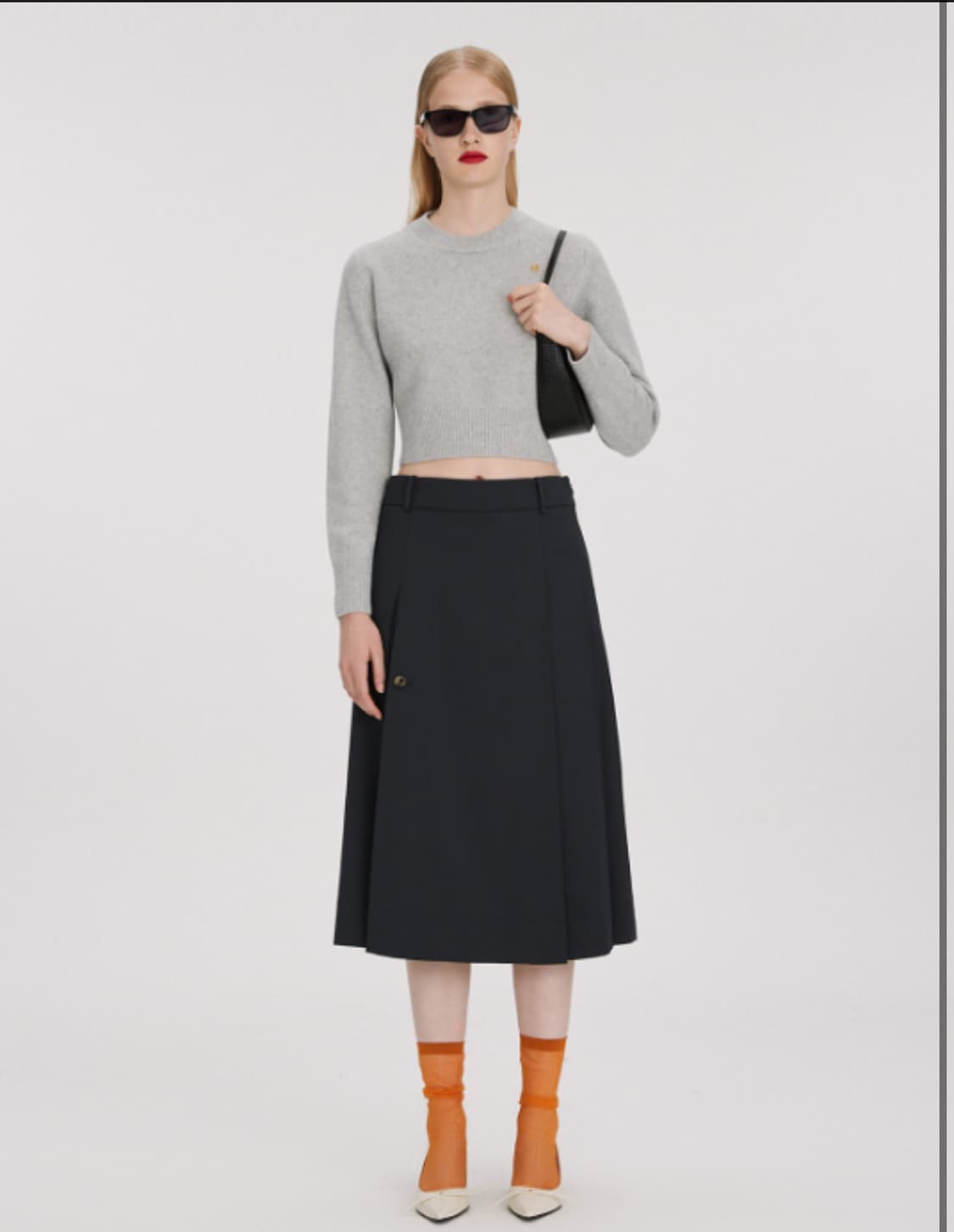 렉토 니트 ribbed wool cut detail round knit 상품이미지2