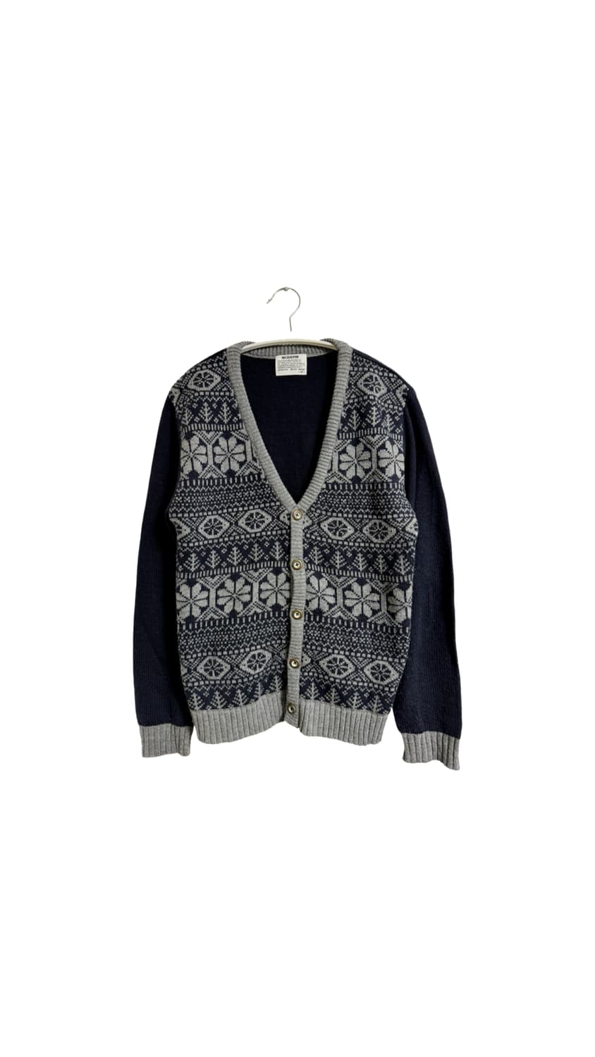 MODERM 눈꽃 패턴 니트 가디건 상품이미지1