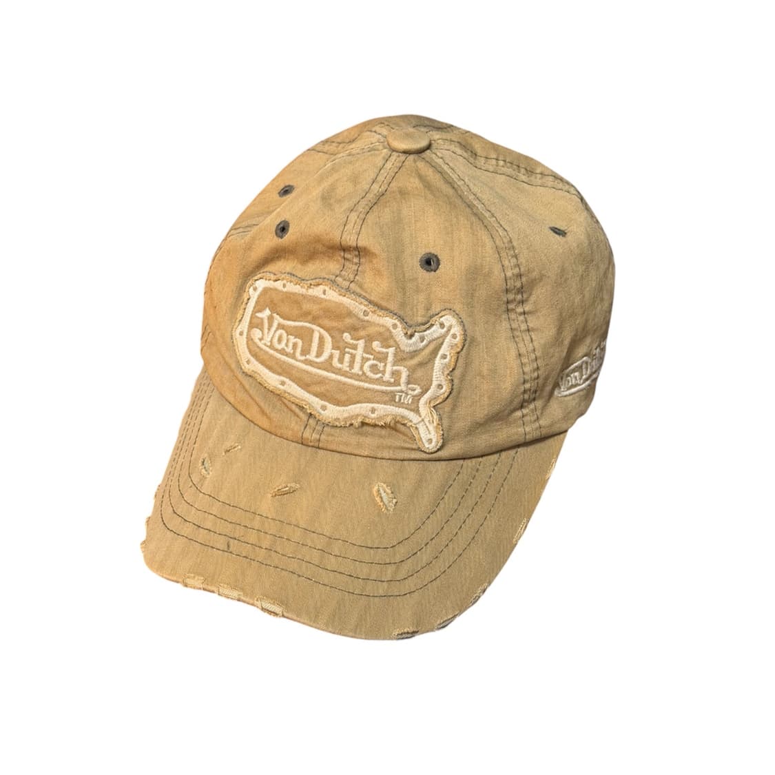 본더치 디스트레스드 빈티지 볼캡 베이지 카키 상품이미지1