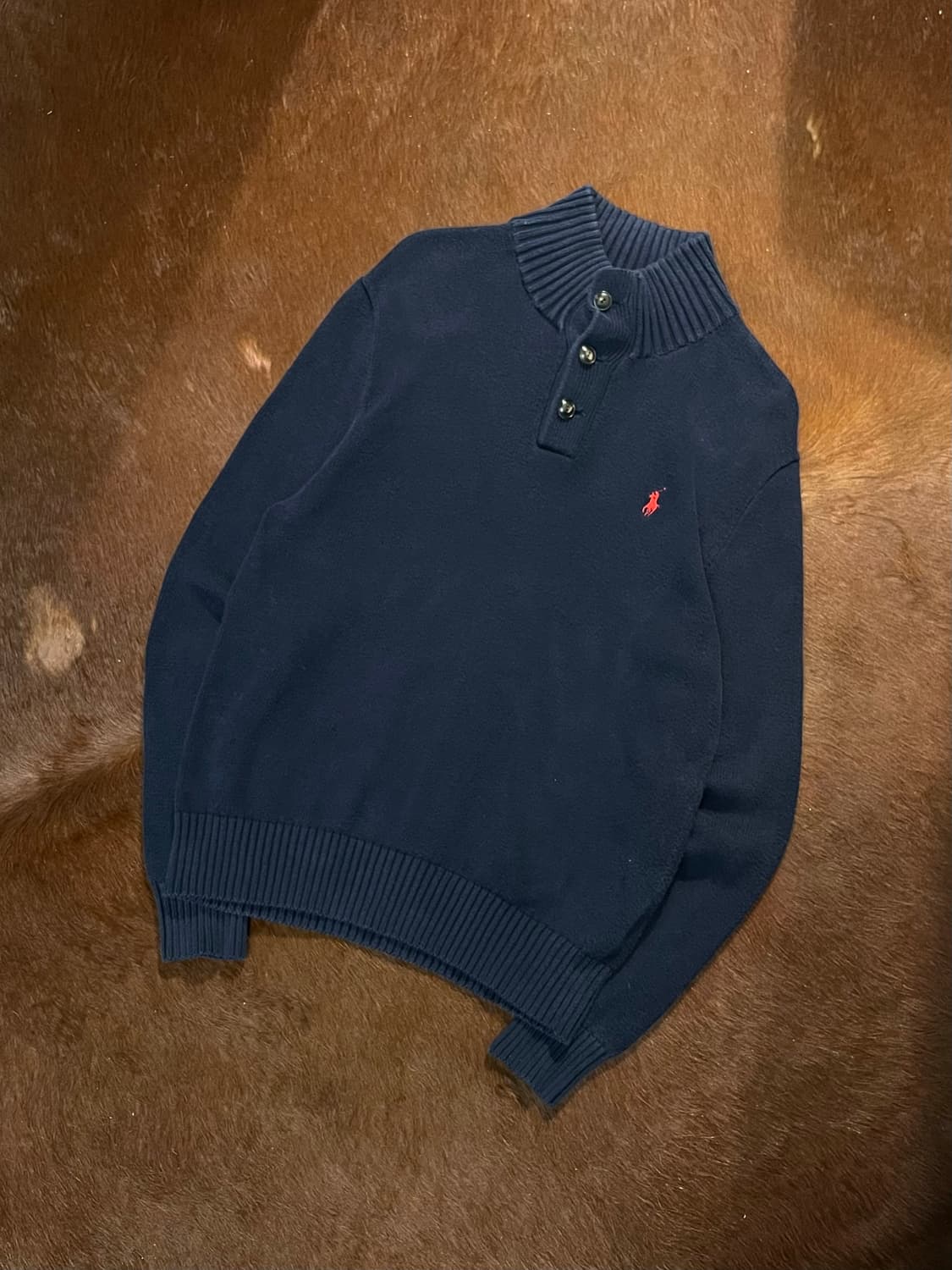 폴로 랄프로렌 포니로고 하프 버튼 니트 상품이미지2