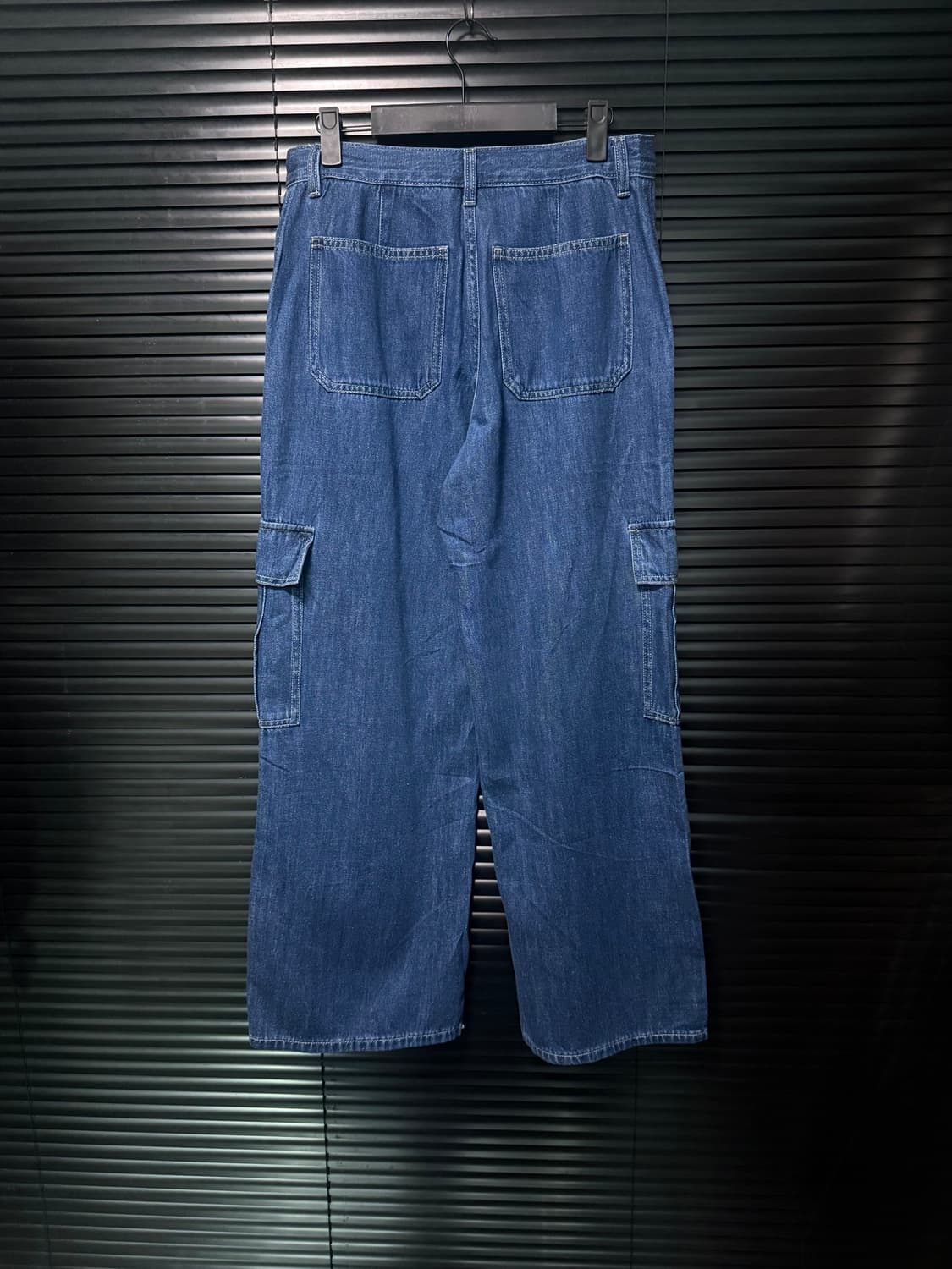 GU 지유 진청 데님 카고 와이드 M 28 29 파라슈트 퍼티그 워크 상품이미지4