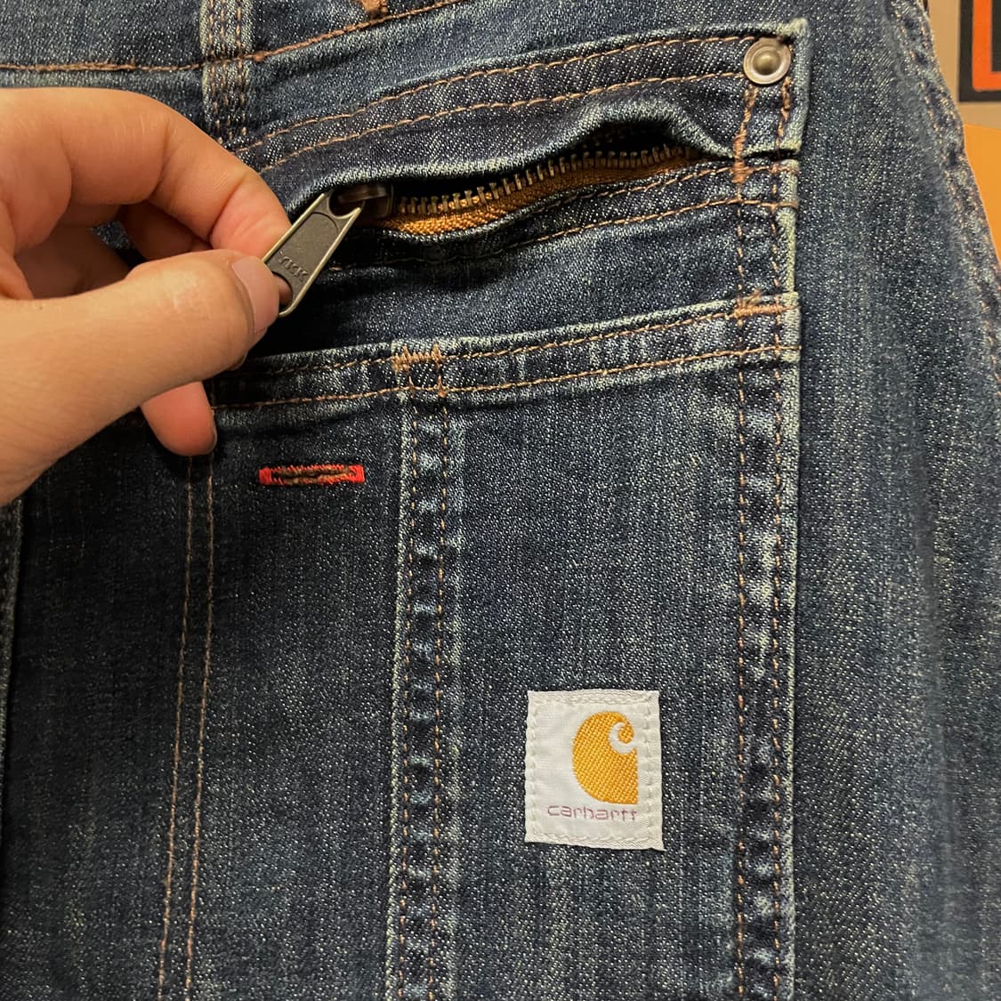 10s 칼하트 오리지널 워크 웨어 더블니 오버롤 데님 멜빵 상품이미지4