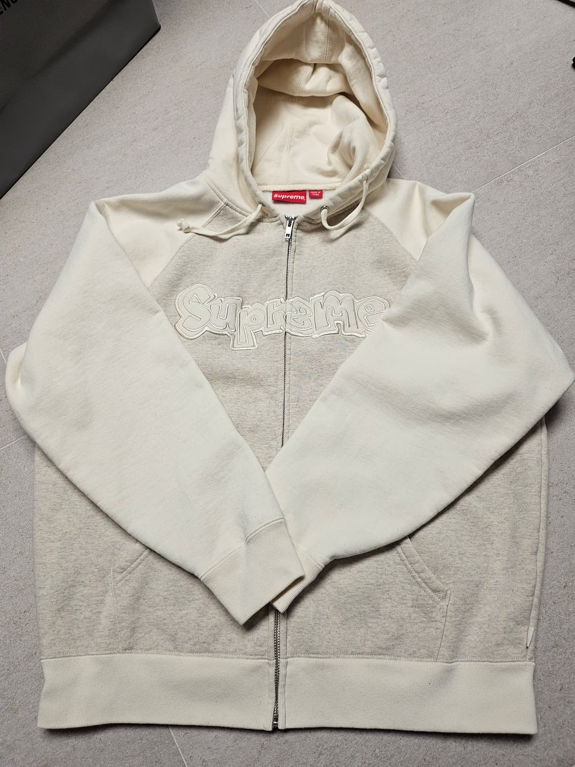 슈프림 후드집업 M 아이보리 상품이미지1