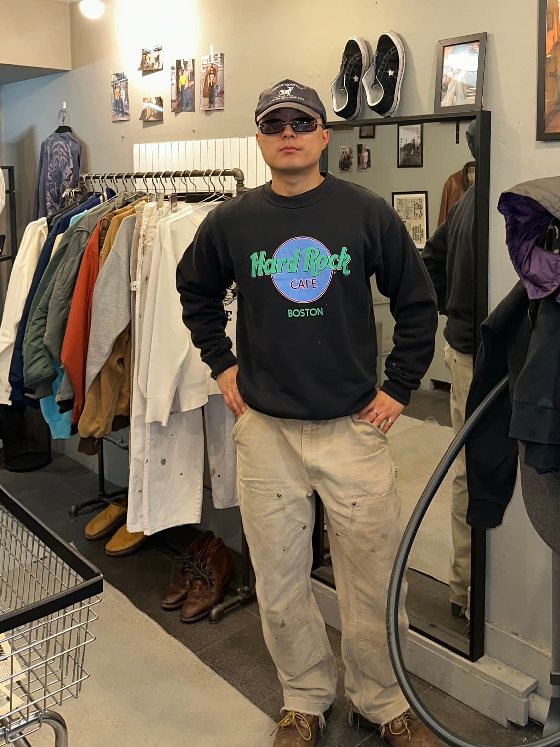 90’s Hard Rock Boston logo print sweats 상품이미지2