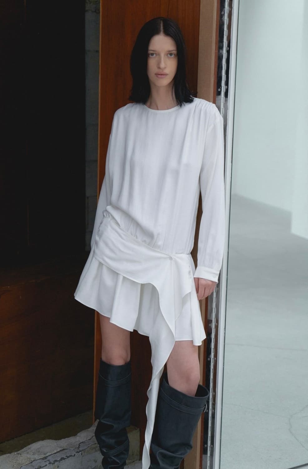 드롭 웨이스트 원피스 Drop Waist Dress Ivory  상품이미지2