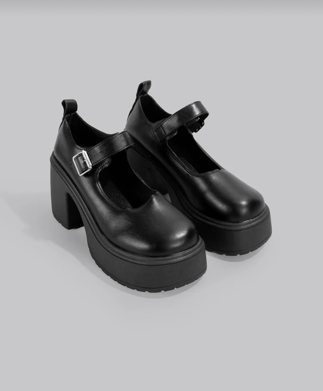 블랙 통굽 메리제인 슈즈 시즈니룩 양지뢰 통굽 구두 상품이미지1