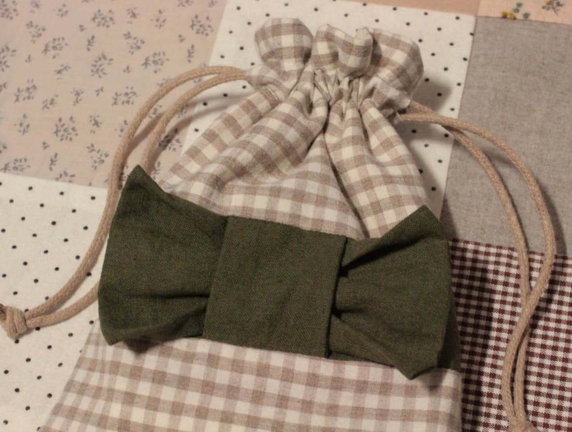 핸드메이드 리본 스트링 파우치 상품이미지2