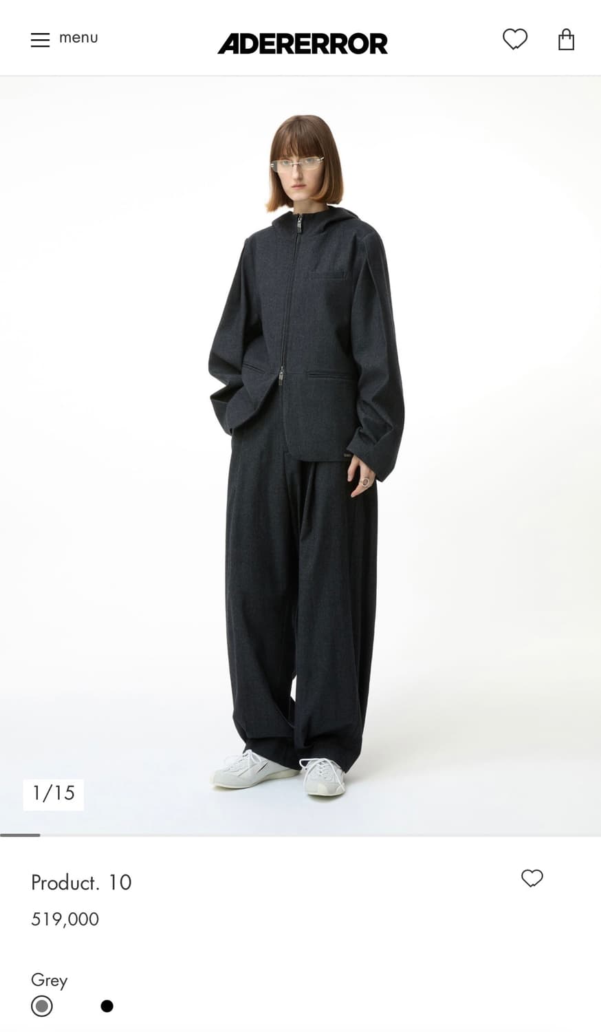 아더에러 product 10, 76 그레이 셋업 상품이미지1