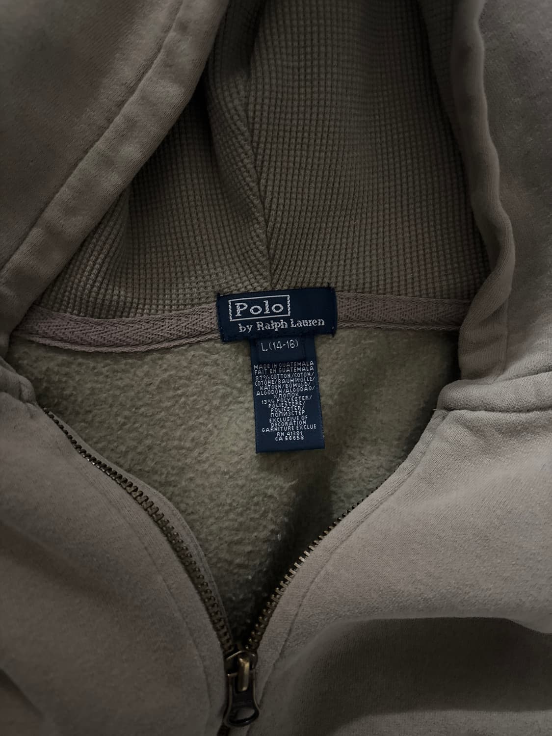 폴로 카키 베이지 후드집업 상품이미지4