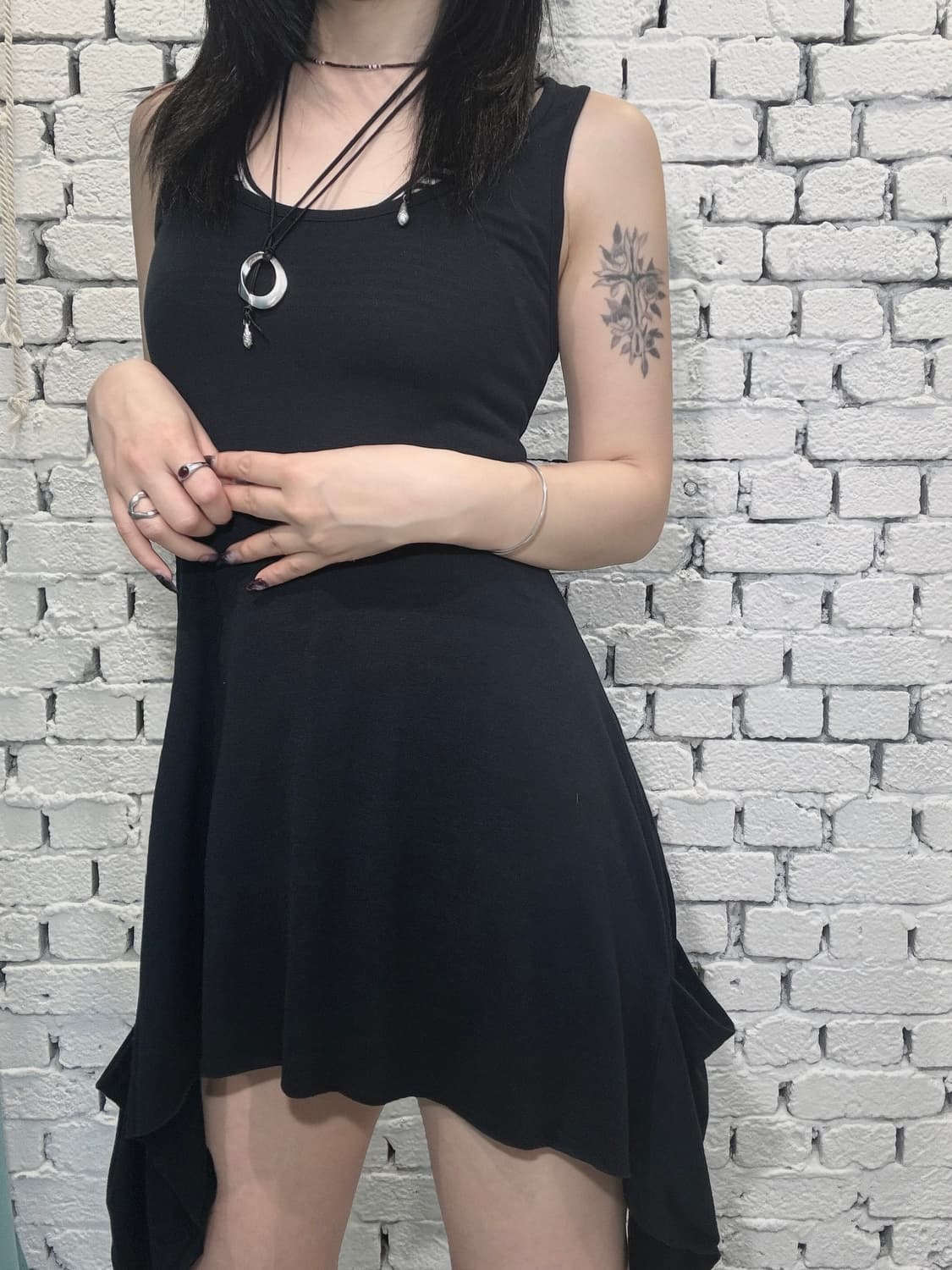 Garnet Asymmetrical Pocket Tank Dress 상품이미지2