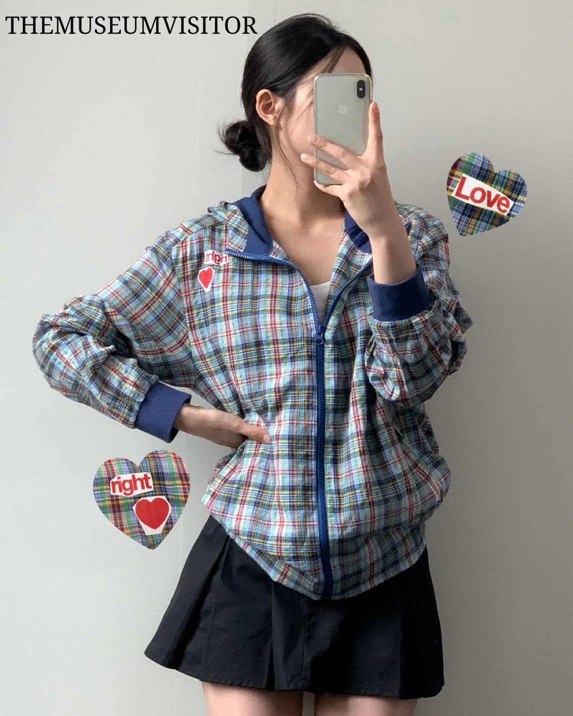 더뮤지엄비지터 러브 체크 자켓 상품이미지2