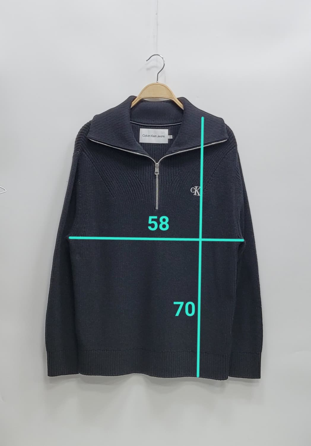 캘빈클라인 23FW 하프 집업 니트 스웨트 / 남 S (95) 블랙
 상품이미지10