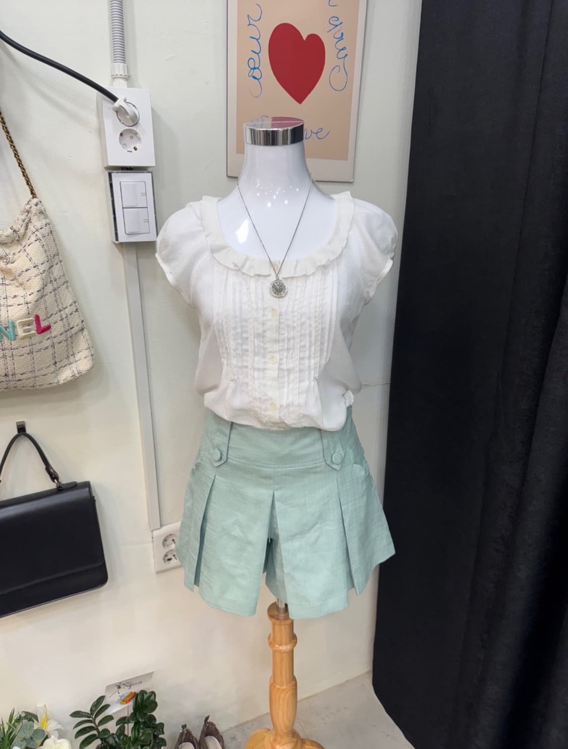 JPN 민트 큐롯팬츠  상품이미지1