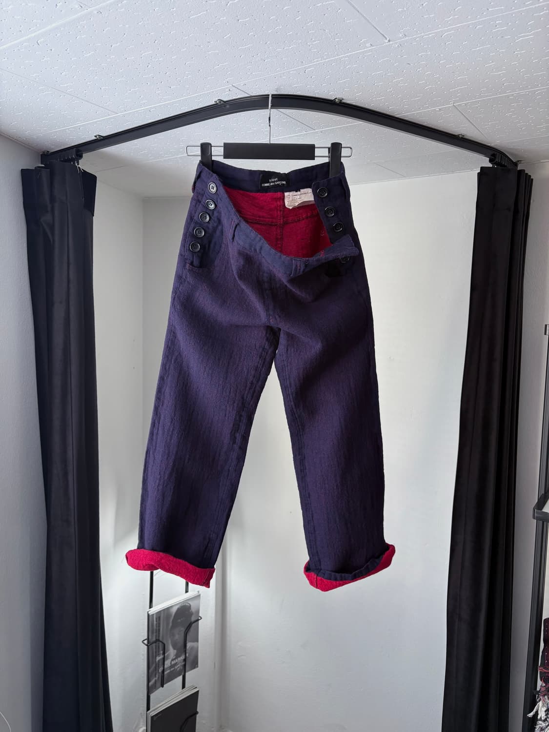 [S] AD2008 꼼데가르송 트리코 투페이스 울 버튼 팬츠 상품이미지3