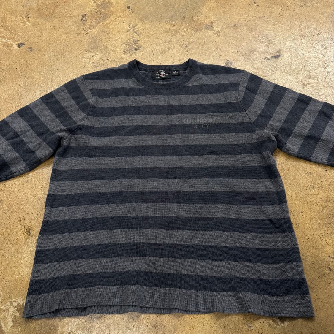 폴로 진스 컴퍼니 그레이 스트라이프 단가라 긴팔 니트 상품이미지3