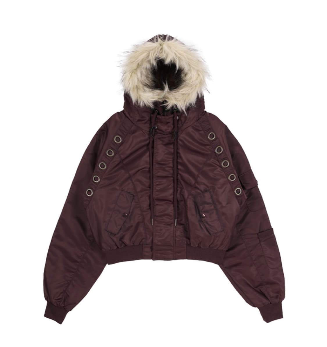 팬시클럽 아일렛 퍼 MA-1 버건디 상품이미지2