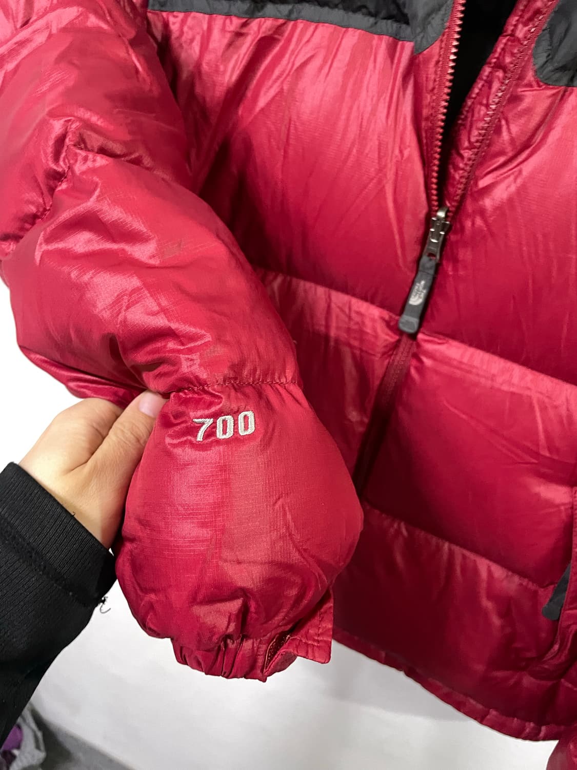 노스페이스 눕시 패딩 점퍼 레어색상 레드 넉넉100 상품이미지6