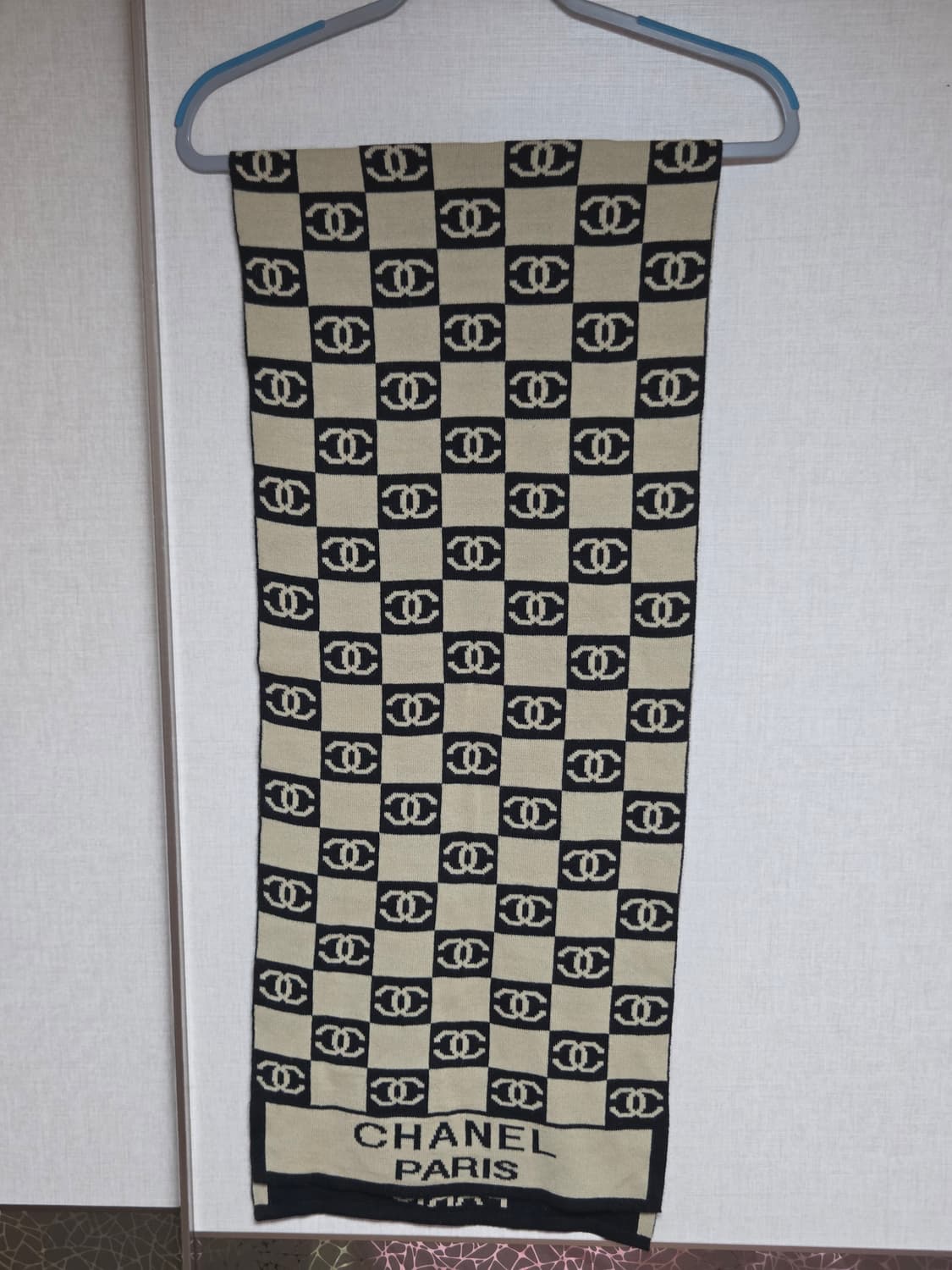 CHANEL CC 로고 양면머플러 블랙/베이지 상품이미지1