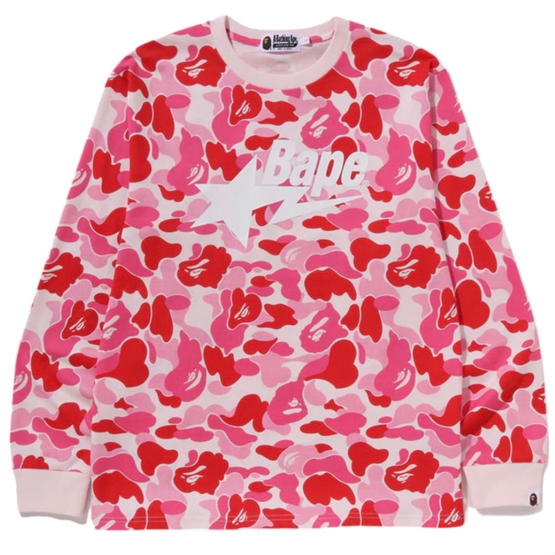 베이프 ABC 카모 베이프 스타 롱슬리브 티셔츠 상품이미지1