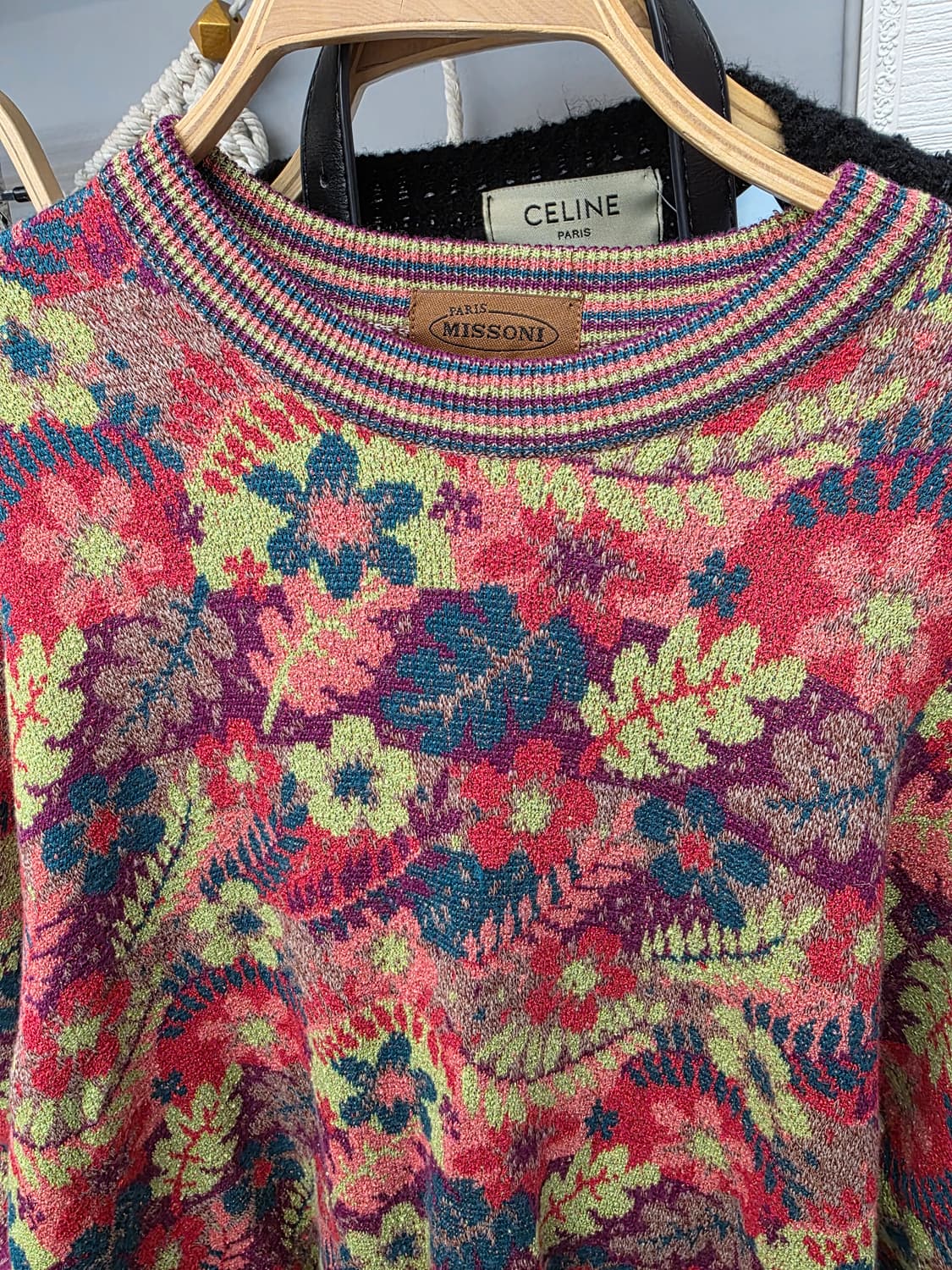 미쏘니 빈티지 플라워 니트 상품이미지2