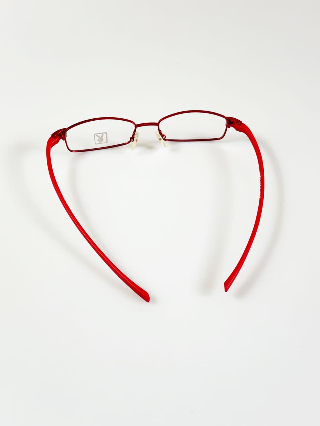 90s PLAYBOY 다크레드 메탈 슬림 스퀘어 빈티지 안경 상품이미지6