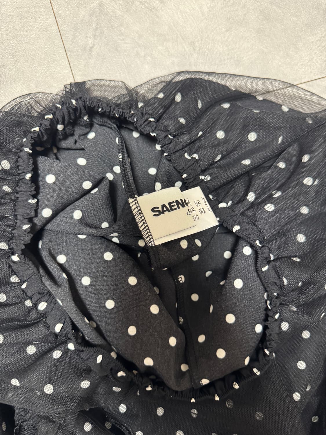 생긴스튜디오 BANDING RUFFLE DOT SHA SKIRT 상품이미지2