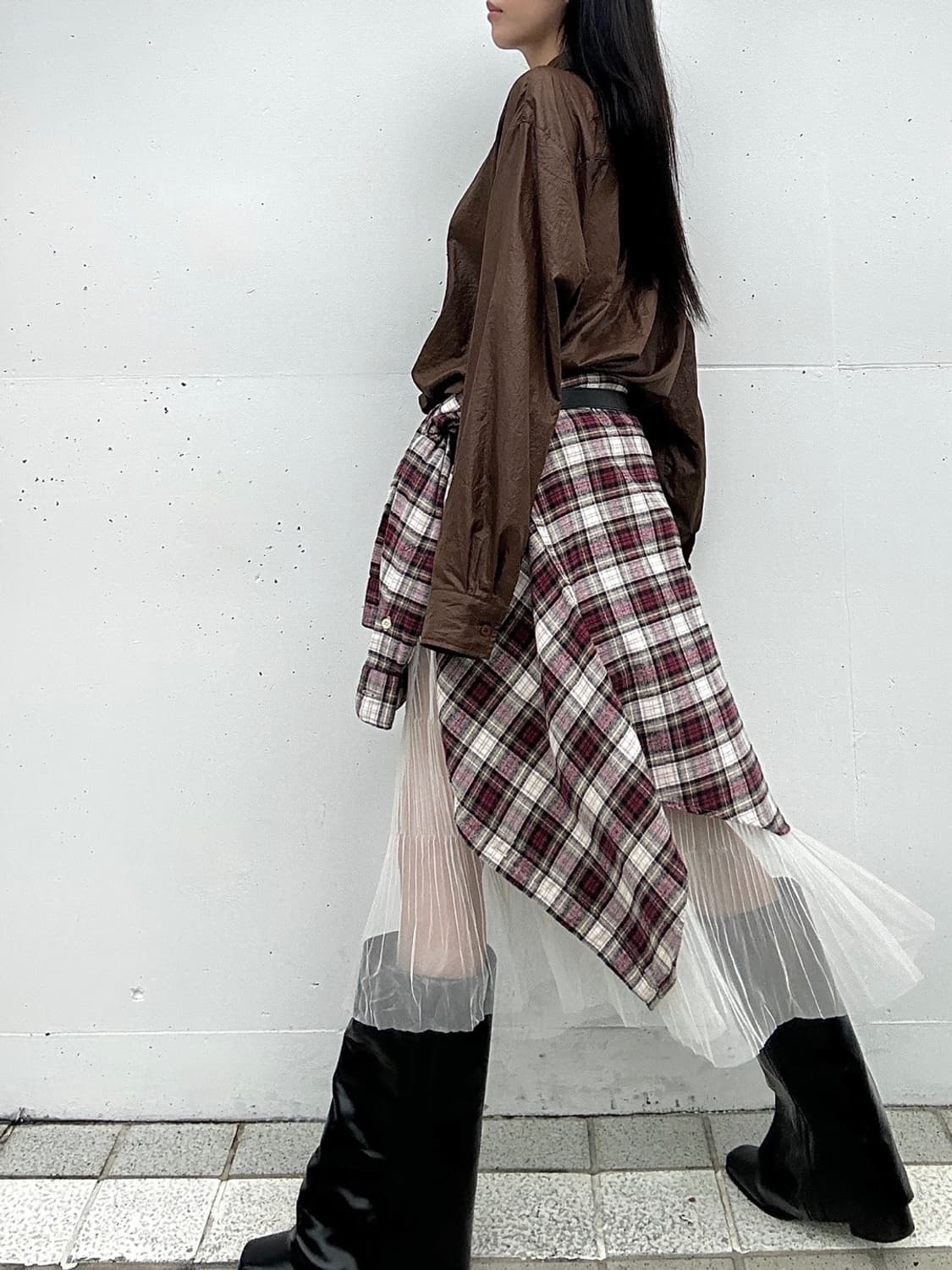 Due chiffon ruffle skirt / ivory 상품이미지8