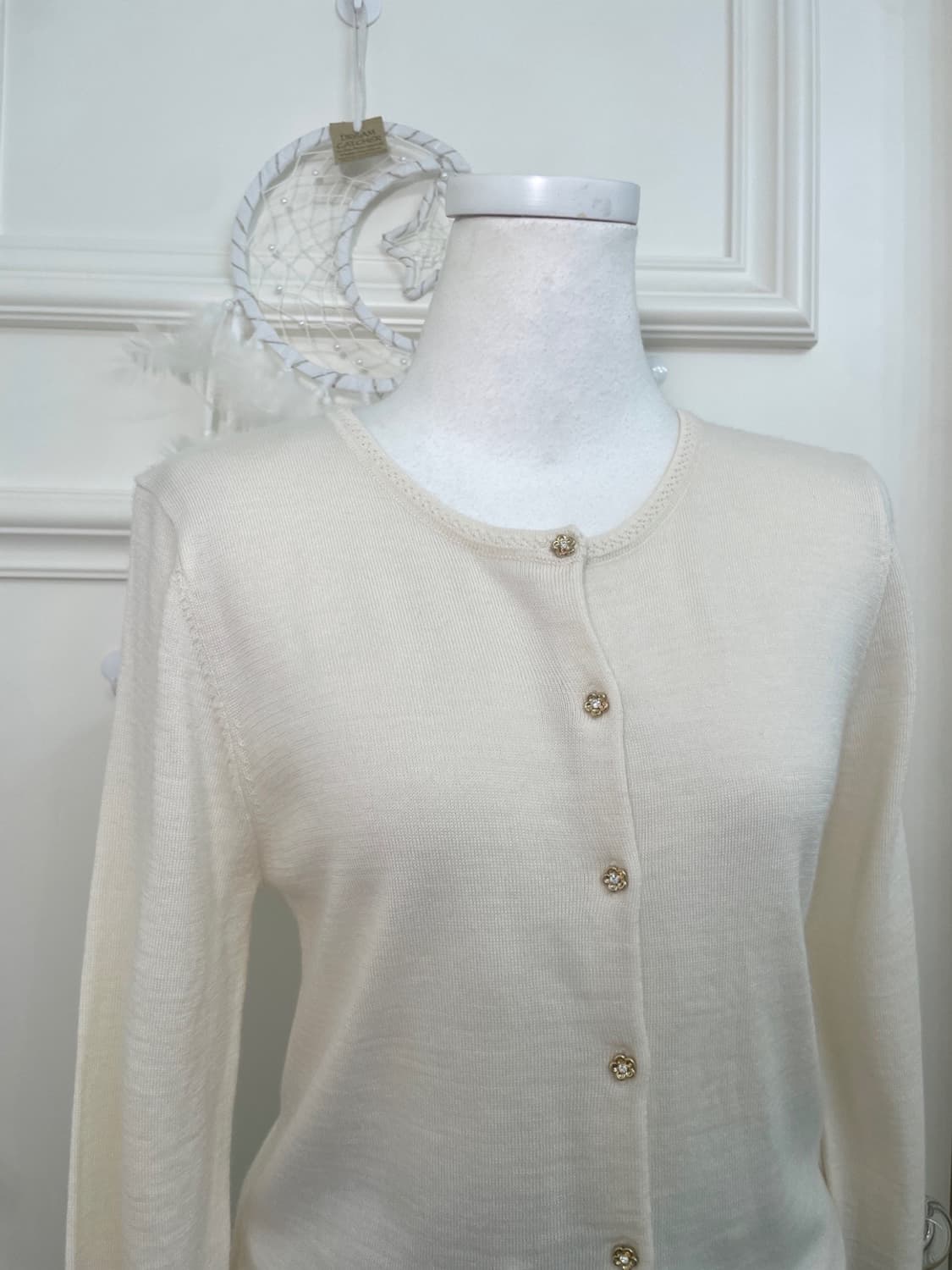 ivory flower button basic cardigan 상품이미지6