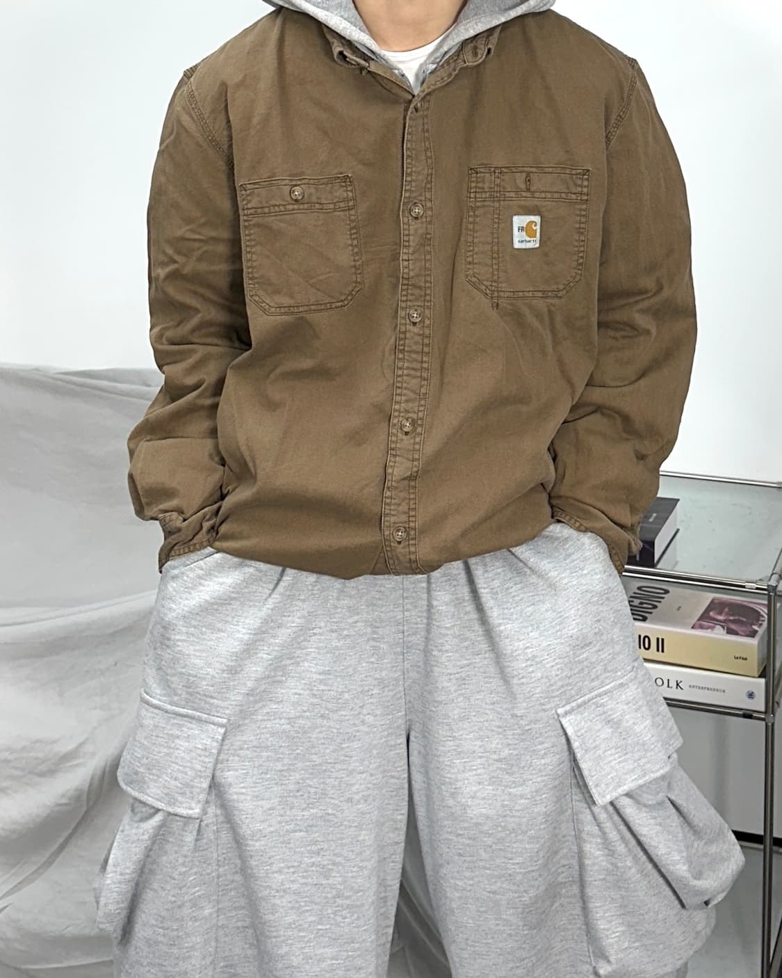 칼하트 FR 브라운 워크 셔츠 L 상품이미지1