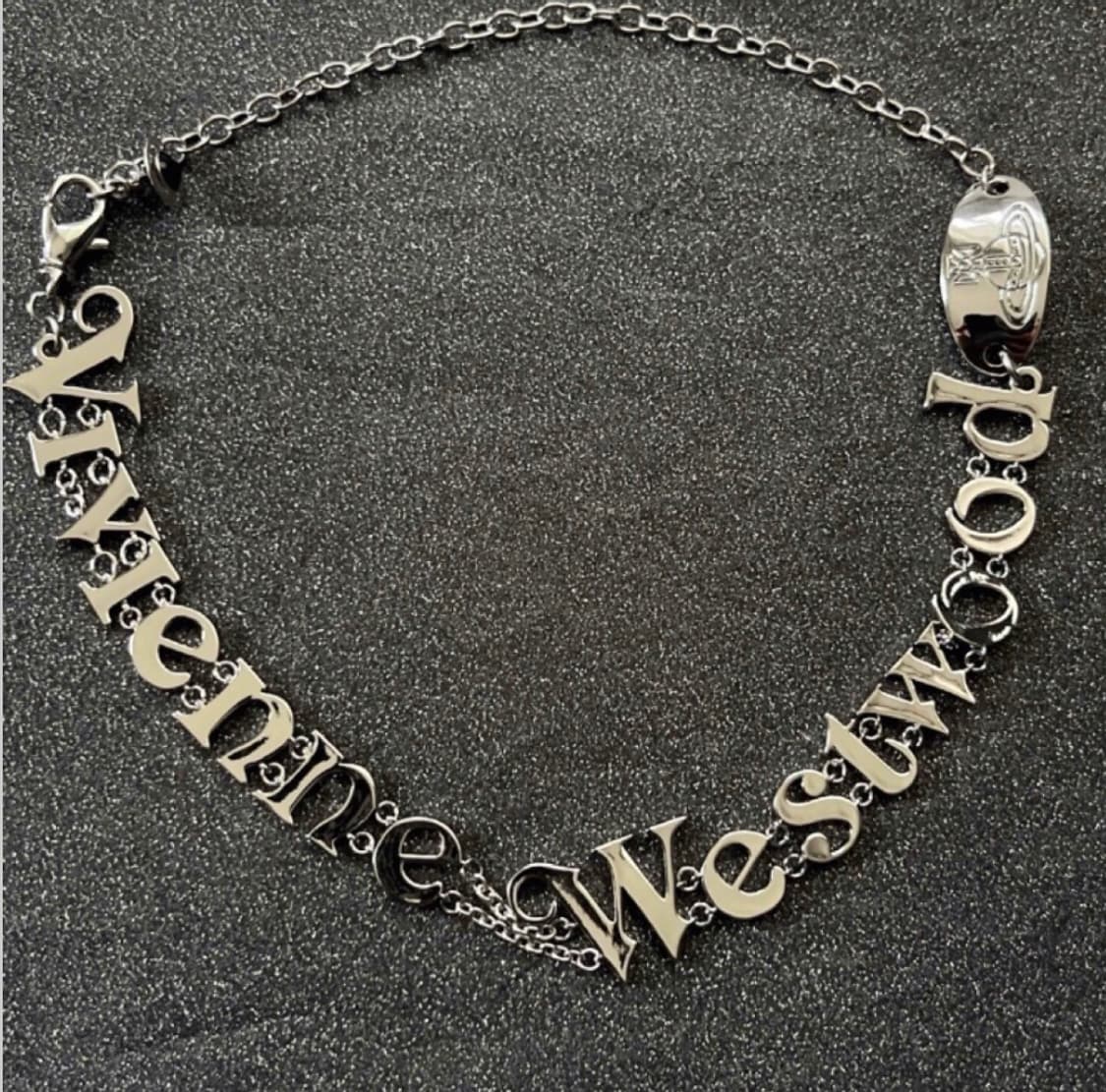 비비안웨스트우드 아카이브 레터링 orb 각인 초커 목걸이 상품이미지2